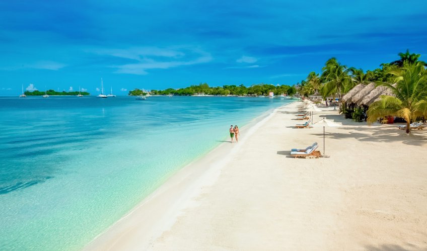 The Famous “Seven Mile Beach” of Negril Jamaica